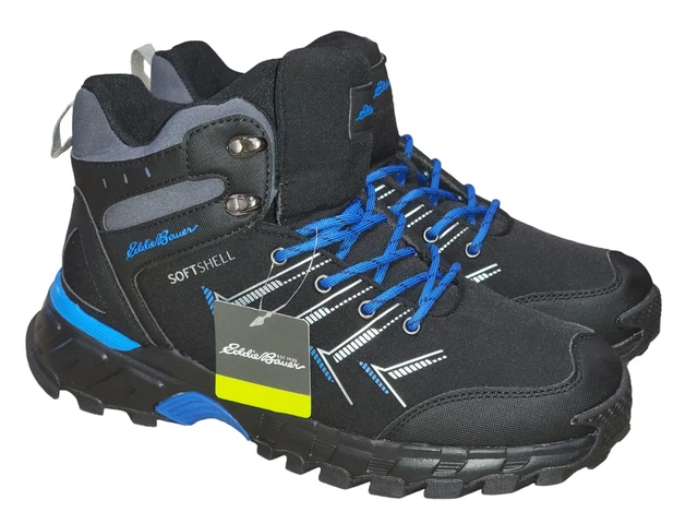 Eddie Bauer Echo Lake Men\'s‎ 10 M Hiking Boots Black Blue Mid Softshell Trekking Eddie Bauer Echo Lake Mens Black Blue Mid Soft Shell Hiking  main image 4