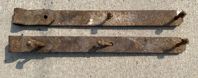 Vintage Pair Original Iron Barn Door Strap Hinges! 18.5" x 1.75", Set of 2 (A)