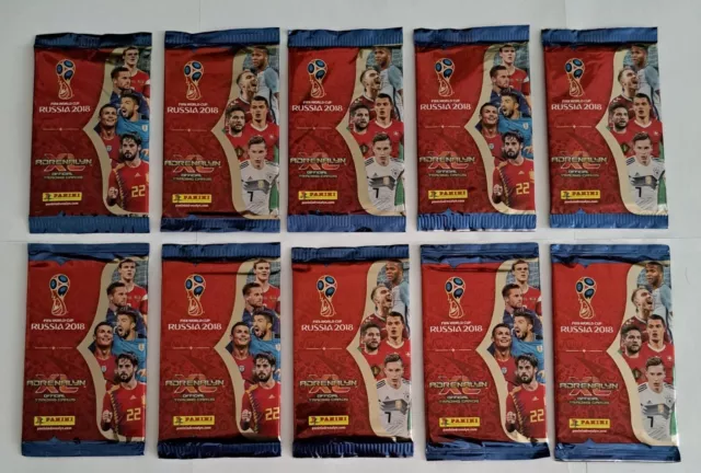 LOT 10 paquets neufs cartes cards PANINI ADRENALYN XL FIFA WORLD CUP RUSSIA 2018