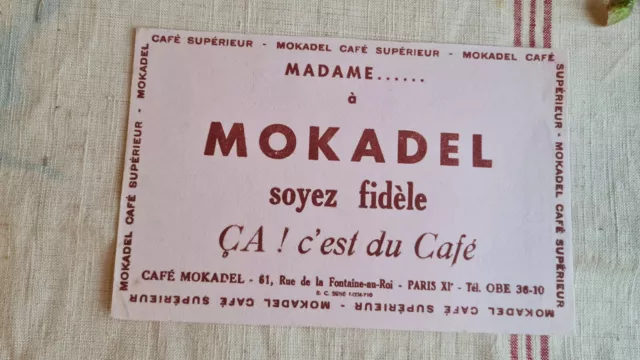 Ancien Buvard Publicitaire Cafe Mokadel
