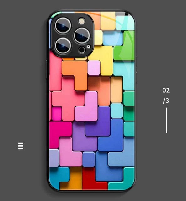 Flat 3D Square Pattern Case Cover Protection for iPhone 14/13/12 Pro Max
