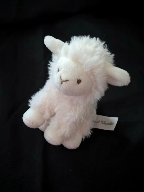 DOUDOU Peluche Edmond le mouton blanc  12 cm  etat neuf