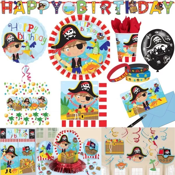 Pequeño Pirata Cumpleaños Niños Decoración de Fiesta Decoración Barco