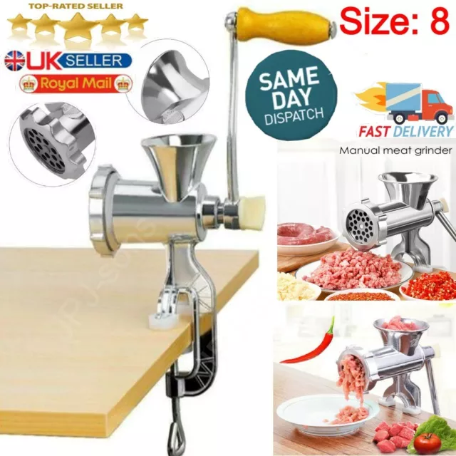 Heavy Duty Meat Mincer Grinder Kitchen Beef Sausage Maker Manual Hand Operated