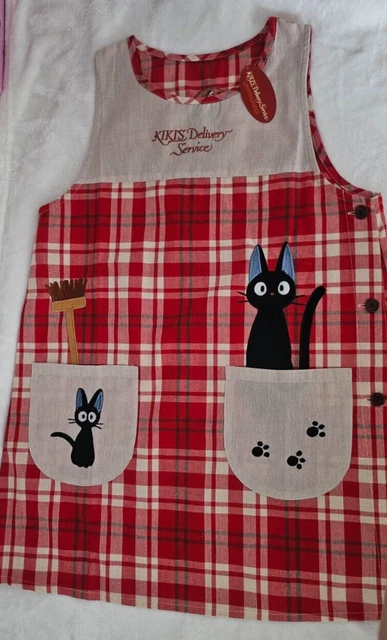 Tablier Robe GHIBLI Kiki’s Delivery Service – Officiel Japonais, Femme, Chat Noir