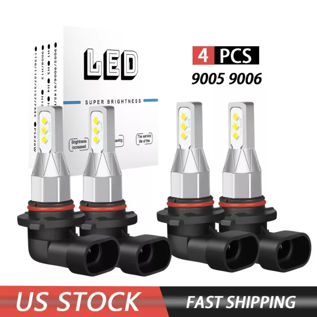 6000K LED Headlight Bulbs For Buick Park Avenue 1991-2005 High & Low Beam Qty 4