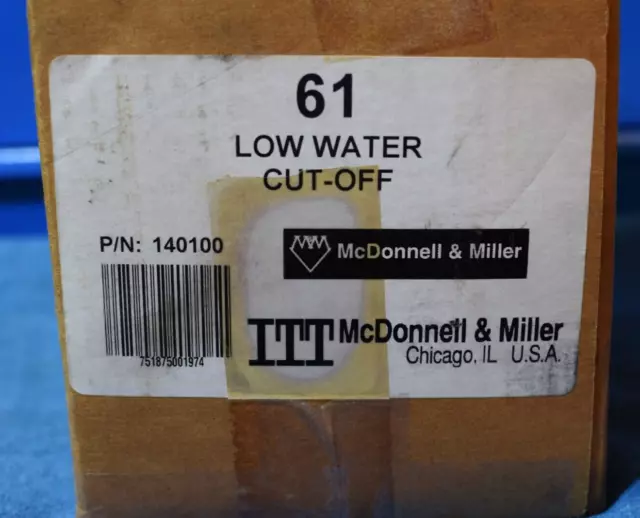 NEW: ITT McDONNELL MILLER #61 BOILER LOW WATER CUT-OFF NEW: ITT McDONNELL MILLER #61 BOILER LOW WATER CUT-OFF