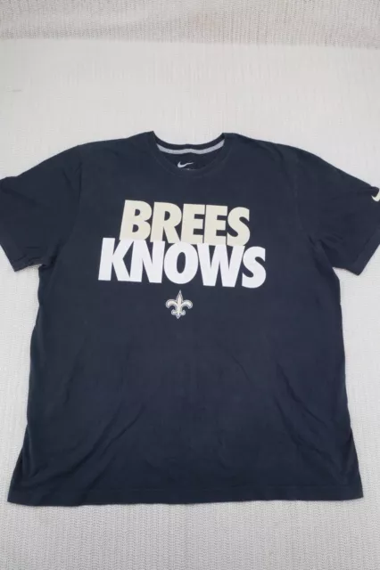 Nike New Orleans Saints Shirt Mens 2XL XXL Black NFL Football Dri-Fit Drew Brees