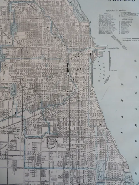 Chicago Illinois City Plan Transit Routes 1891 Balch detailed state map