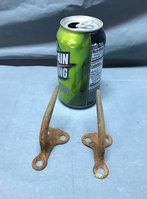 Vintage Small Pair Metal Wall Rack Meat Hooks Old More Available 883-22B 2