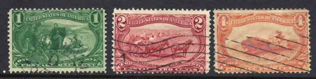 Scott #285-287 Used, TRANS-MISSISSIPPI EXPO ISSUE.   Cat. Value $34.75
