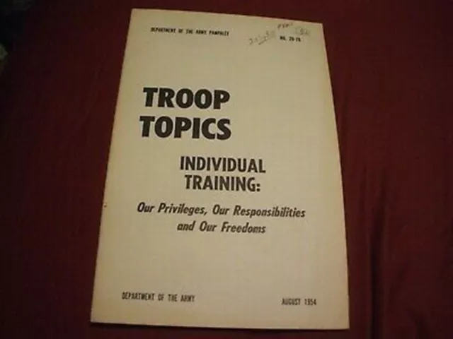 INDIVIDUAL TRAINING - DA PAM 20-78 - Department Of The Army - AUGUST 1954