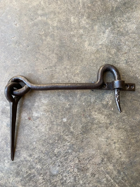 ANCIEN CROCHET 62,5 cm fer forgé pour porte volet grille,ferrure