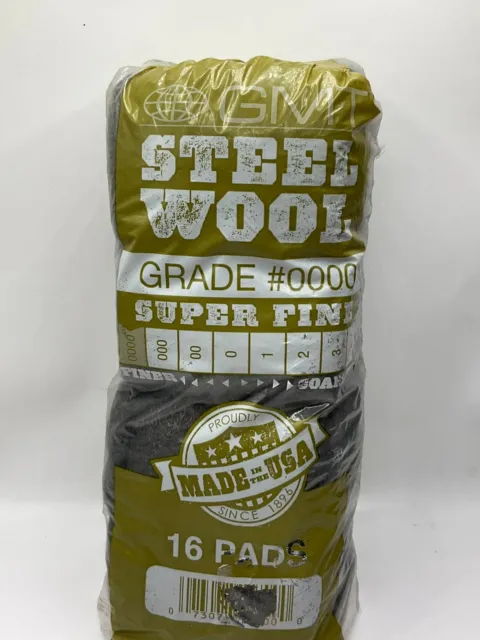 (QTY 1) GMT Grade 0000 Super Fine Steel Wool 16 Pads *FAST SHIPPING*