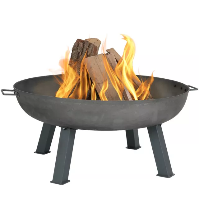 34 in Rustic Cast Iron Fire Pit Bowl with Stand - Steel by Sunnydaze