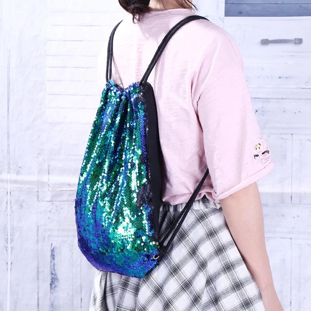 Mochila De Viaje Para Mujer Canvas Gym Sack Drawstring Bag Miss 2