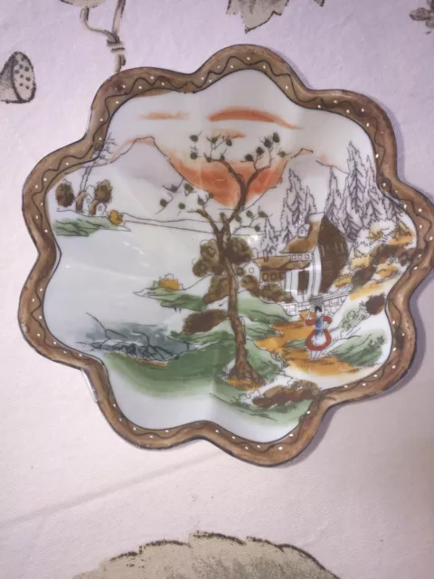 Antique 1911 "NIPPON" HP Footed Bowl "Royal Crokery"