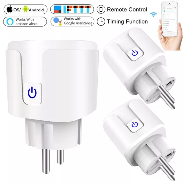 1-4 Packs Smart Steckdose WIFI WLAN Home Socket Alexa Google Fernbedienung Timer