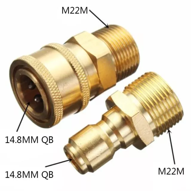 Reliable M22 3/8 Coupling Adapter for Quick Connector on For Pressure Washer