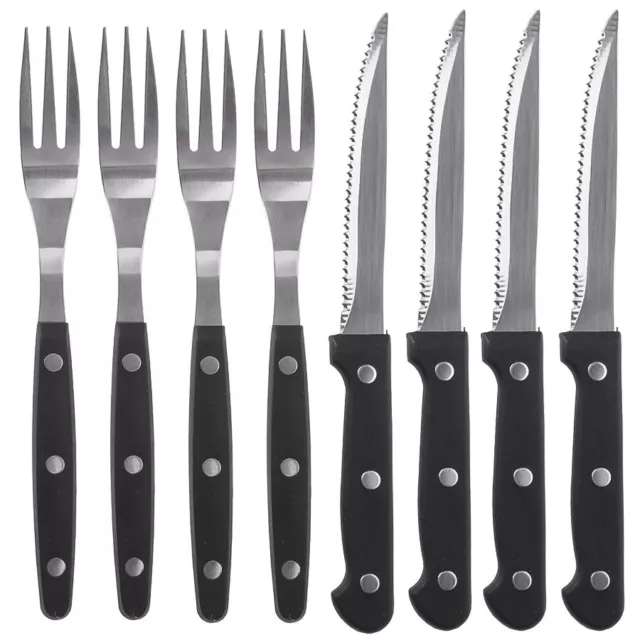 8 Tlg Steakbesteck Set Edelstahl Steak Messer Gabel Grillbesteck Pizza Besteck