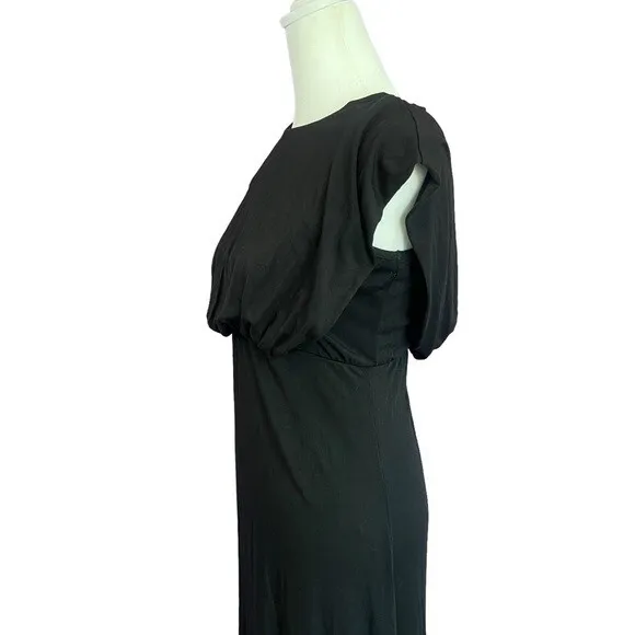 RACHEL PALLY black jersey high neck soft stretchy ruched maxi dress | Size XS