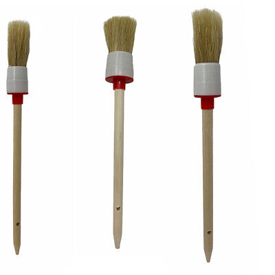 Set tre pennelli a testa tonda con setole naturali pennello per pittura vernice