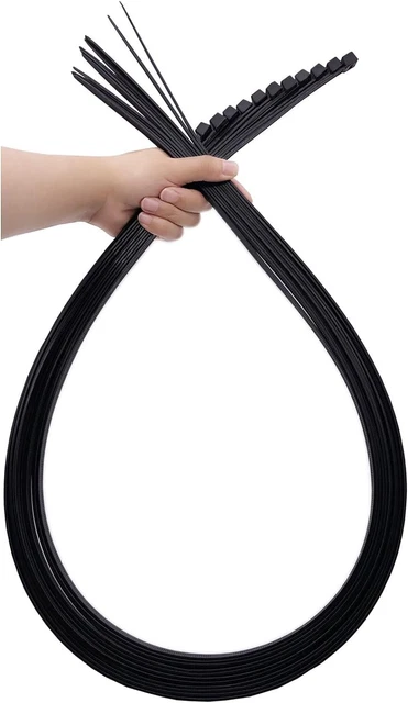 Extra Long Zip Ties Heavy Duty Outdoor, Premium Black Large Zip Ties 48 Inch Cab