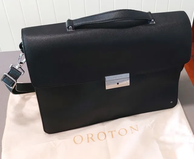OROTON Briefcase - Black 400(W) 300(H) 100(D) as new, never used.