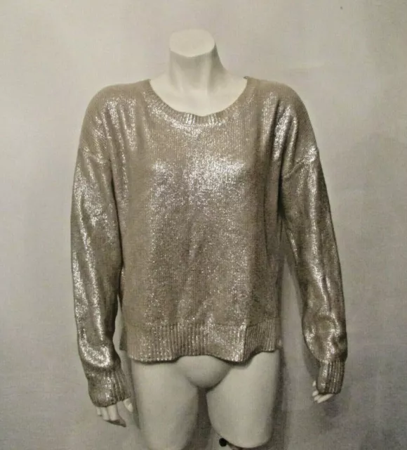 Banana Republic Heritage Collection Metallic Boxy Cropped Pullover Sweater M