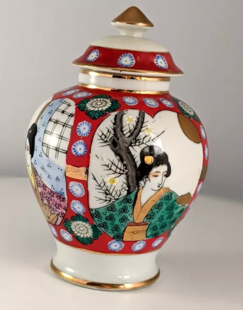 Bijinga Kunst Japanische Still Porzellan Deckelvase Frau Geisha vintage Vase