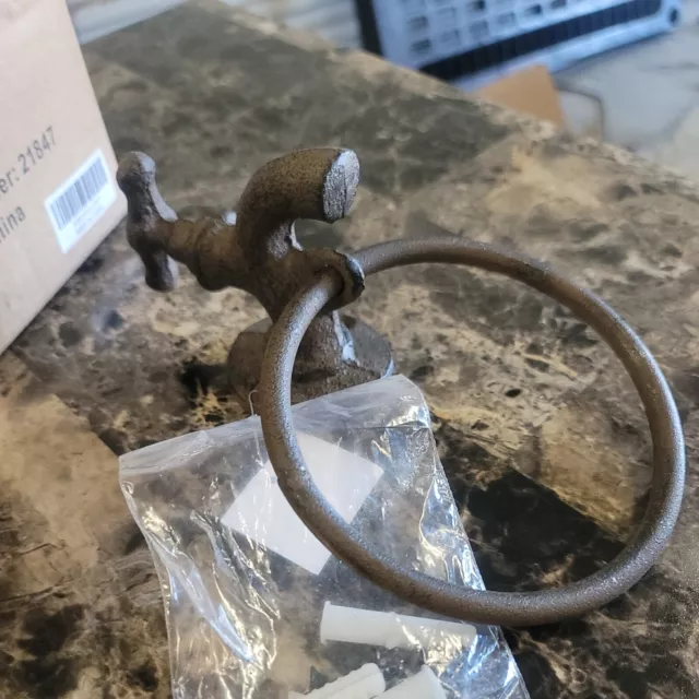 Comfy Hour Antique and Vintage Collection Cast Iron Faucet Solid Towel holder 2