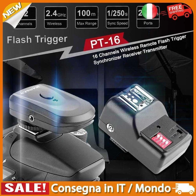 IT 16 Channels Wireless Remote Hot Shoe Flash Trigger Receiver Transmitter