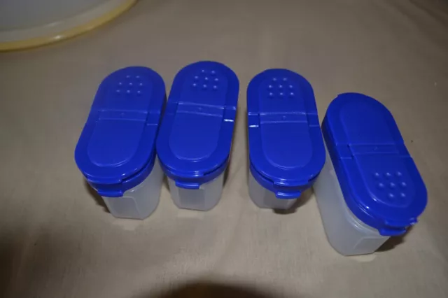 Tupperware Spice Set Small Modular Mates Set of 4 Containers BLUE- BRAND NEW