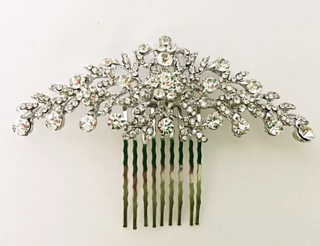 Crown Inspired Design Sparkling Bridal Hair Comb made with Rhinestones