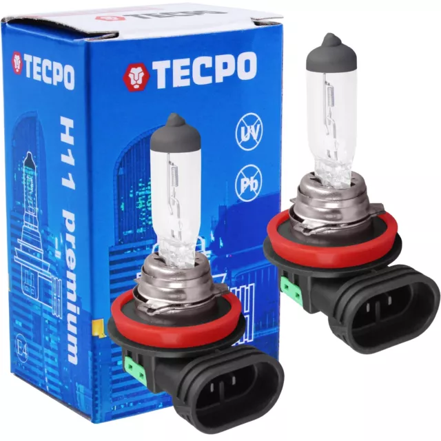 2x TECPO H11 HALOGEN AUTO-LAMPE 12V 55W GLÜHBIRNE PGJ19-2 KFZ BIRNE GLÜHLAMPE