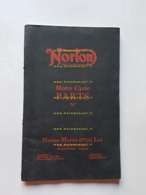 Norton tutti modelli 1926-27 catalogo ricambi ORIGINALE spare parts catalogue