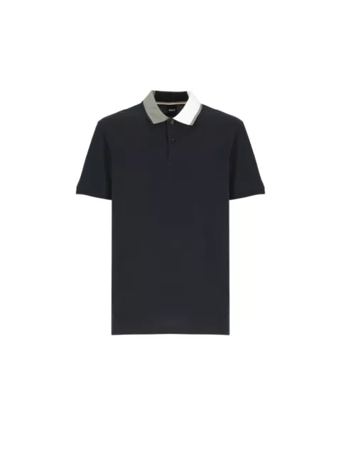 Polo Boss da uomo in piquet di cotone stretch, colore Nero Modello: 50488275 001