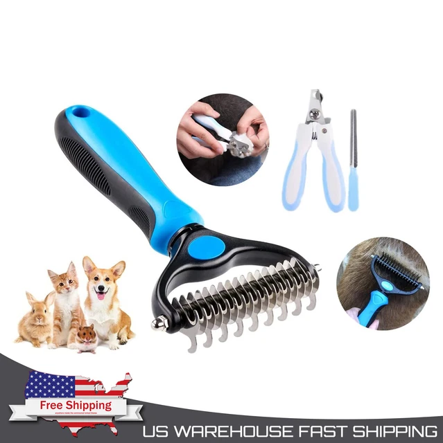 Brush Pet Dog Cat Hair Grooming Comb Remover Tool Deshedding Fur Massage