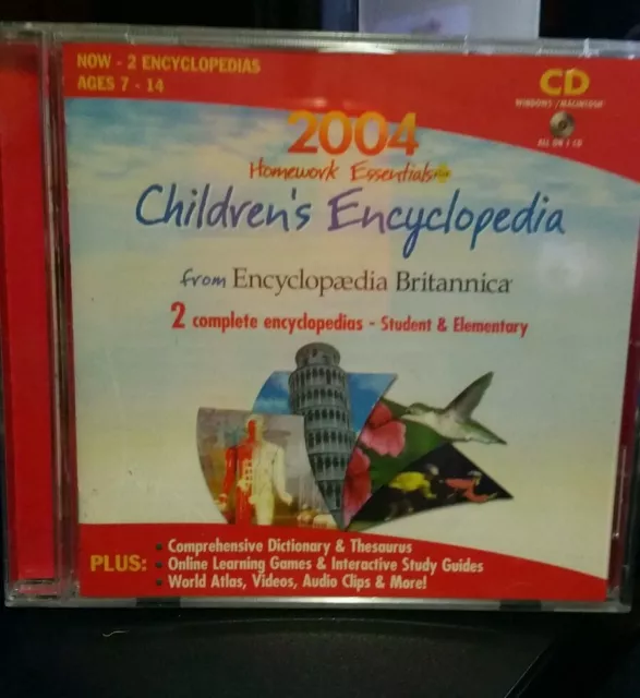 Britannica 2004 Children's Encyclopedia PC CD ROM - FREE POST