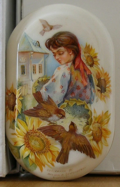 Russische Lackkunst! Miniaturmalerei. Lackdose. Handgemalt! GESCHENKIDEE!!