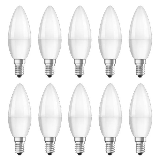 10 x Bellalux LED Leuchtmittel Kerzen 5,7W = 40W E14 matt 827 warmweiß 2700K