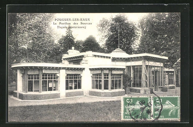 CPA Pouges-les-Eaux, Le Pavillon des Sources, posterior facade 1908
