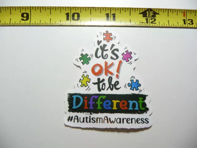 Autism Support Decal Sticker It's Ok To Be Different Puzzle Pieces Awareness