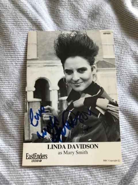 Linda Davidson  (Eastenders) Vintage Hand Signed Bbc Cast Card- Undedicated