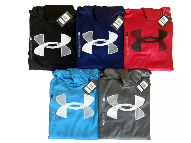 Under Armour Men's Hoodie Big Logo 1357085 Fleece Pullover Hooded Sweatshirt