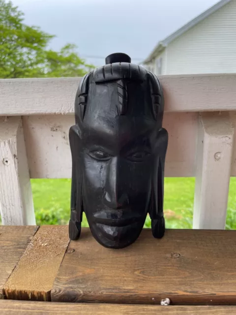 African Hand Carved Ebony Mask | Handmade | Beautifully Done | Medium Sized