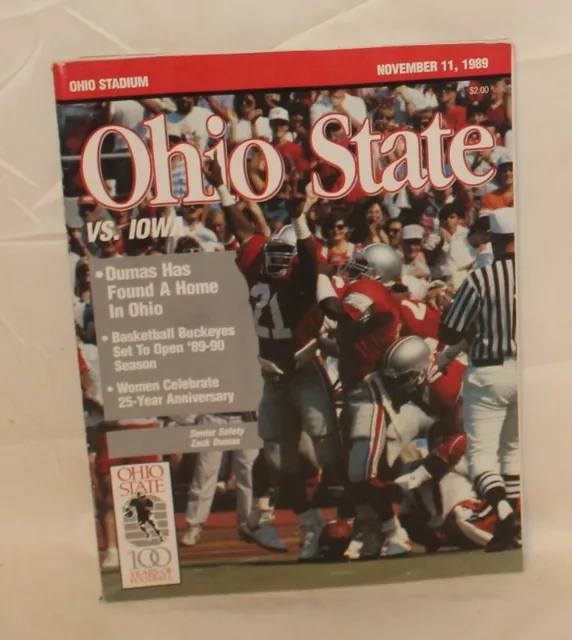 OHIO STATE VS IOWA PROGRAM NOV 11th 1989 Football Dumas Magazine