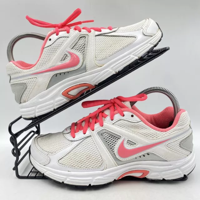 NIKE DART 9 White Running Trainers Size Uk 4.5 Silver Pink Retro Gym 443863 111 19.99 PicClick UK