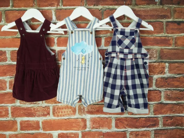 Baby Girls Bundle Aged 6-9 Months Next M&S Dungarees Dress Romper Pooh Bear 74Cm