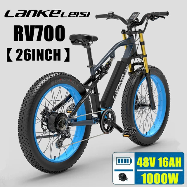 26& FAT TIRE Ebike 1000W 48V Electric Bike Mountain Bicycle for Adults